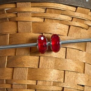 Pandora Red Faceted Muranos